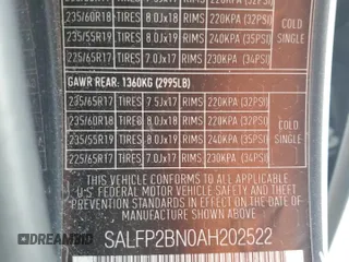 2010 Land Rover LR2 z VIN SALFP2BN0AH202522, wystawiony jako Copart lot #72384484 z przebiegiem 201 417 mil mil oraz Szkoda całkowita • Salvage title. Historia ofert i sprzedaży dostępna na DreamBid. Obrazek 14.