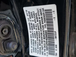 2019 Honda Civic Sport with VIN 19XFC2F81KE045324, listed as a Copart auction lot 53576965 with 110,836 mi miles and Salvage title. Bid and sale history available at DreamBid. Image 12.