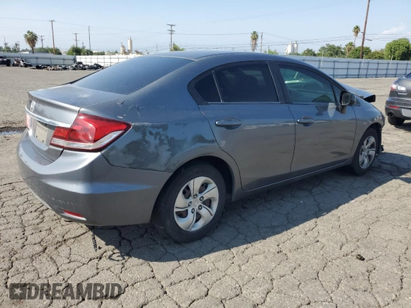 2013 Honda Civic LX z VIN 19XFB2F51DE275750, wystawiony jako Copart lot #59807025 z przebiegiem 134 691 mil mil oraz Szkoda całkowita • Salvage title. Historia ofert i sprzedaży dostępna na DreamBid. Obrazek 3.