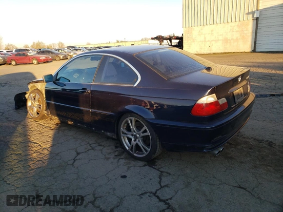 2002 BMW 3 Series 330Ci with VIN WBABN53422PH00697, listed as a Copart auction lot 42816245 with 187,159 mi miles and Salvage Title. Bid and sale history available at carsss.com. Image 2.
