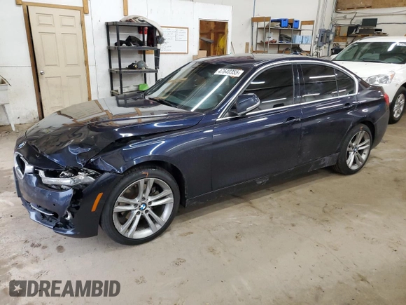 2017 BMW 3 Series 330i xDrive with VIN WBA8D9G54HNU60657, listed as a Copart auction lot 47640355 with 107,187 mi miles and Salvage Title. Bid and sale history available at carsss.com. Image 1.