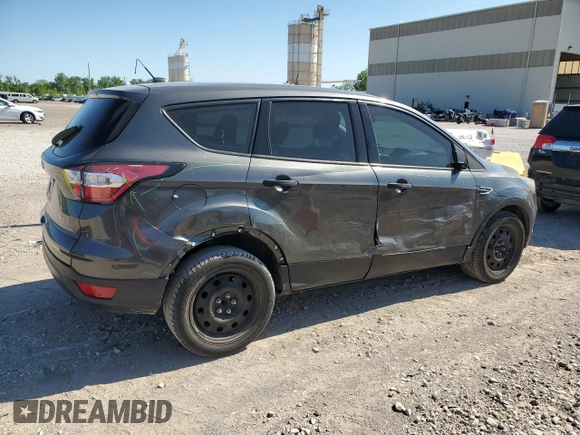 2018 Ford Escape S with VIN 1FMCU0F7XJUA28402, listed as a Copart auction lot 57955745 with 104,625 mi miles and Salvage title. Bid and sale history available at DreamBid. Image 3.