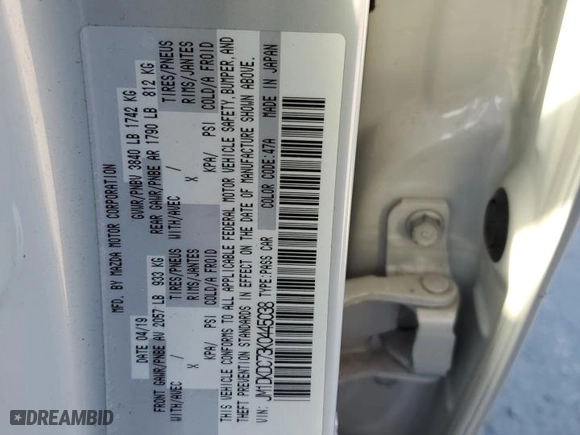 2019 Mazda CX-3 Touring with VIN JM1DKDC73K0445038, listed as a Copart auction lot 88177025 with 65,440 mi miles and Salvage Title. Bid and sale history available at carsss.com. Image 13.