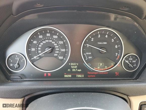 2014 BMW 3 Series 328i with VIN WBA3A5C55EF605762, listed as a Copart auction lot 49843615 with 99,299 mi miles and Salvage Title. Bid and sale history available at carsss.com. Image 9.