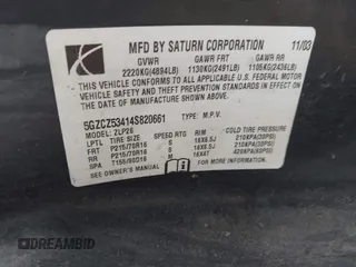 2004 Saturn VUE V6 with VIN 5GZCZ53414S820661, listed as a IAAI auction lot 42023074 with 176,339 mi miles. Bid and sale history available at carsss.com. Image 9.