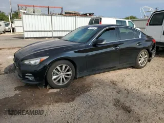 2014 Infiniti Q50 Hybrid Premium with VIN JN1AV7AP2EM692078, listed as a Copart auction lot 86895944 with 123,940 mi miles and Salvage title. Bid and sale history available at DreamBid. Image 1.