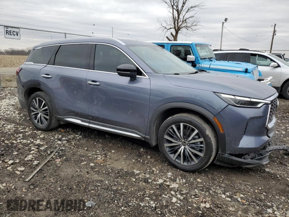 2023 Infiniti QX60 Sensory z VIN 5N1DL1GS8PC346145, wystawiony jako Copart lot #47936805 z przebiegiem 38 542 mil mil oraz Szkoda całkowita • Salvage title. Historia ofert i sprzedaży dostępna na DreamBid. Obrazek 4.