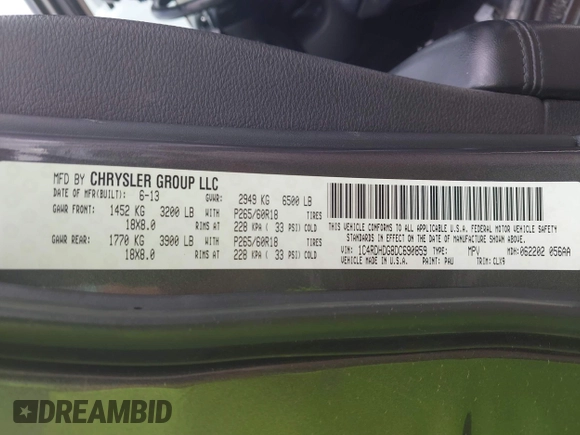 2013 Dodge Durango Crew с VIN 1C4RDHDG8DC690859, выставлен на аукционе IAAI как лот 42488921 с пробегом 211 075 миль миль и . История ставок и продаж доступна на DreamBid. Изображение 9.