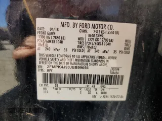 2018 Ford Edge SEL with VIN 2FMPK4J90JBB99656, listed as a Copart auction lot 50770485 with 80,550 mi miles and Salvage Title. Bid and sale history available at carsss.com. Image 13.