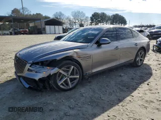 2023 Genesis G80 2.5T with VIN KMTGA4SCXPU181851, listed as a Copart auction lot 88313585 with 18,725 mi miles and Salvage Title. Bid and sale history available at carsss.com. Image 1.