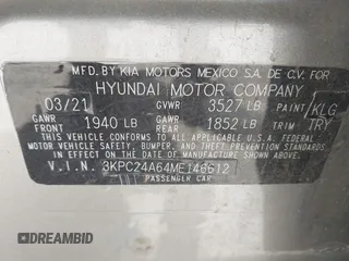 2021 Hyundai Accent SE with VIN 3KPC24A64ME146612, listed as a IAAI auction lot 42546348 with 79,792 mi miles and . Bid and sale history available at DreamBid. Image 9.