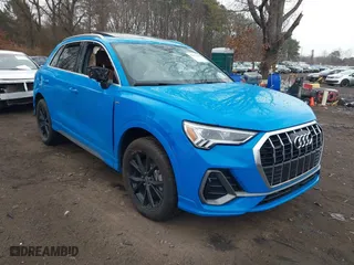 2023 Audi Q3 S line Premium with VIN WA1DECF37P1092891, listed as a IAAI auction lot 41672260 with 45,773 mi miles. Bid and sale history available at carsss.com. Image 1.