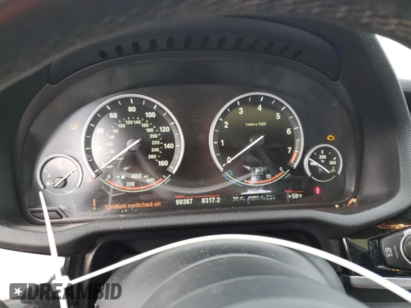 2017 BMW X4 M40i with VIN 5UXXW7C57H0U25268, listed as a Copart auction lot 40370884 with 99,387 mi miles. Bid and sale history available at carsss.com. Image 9.