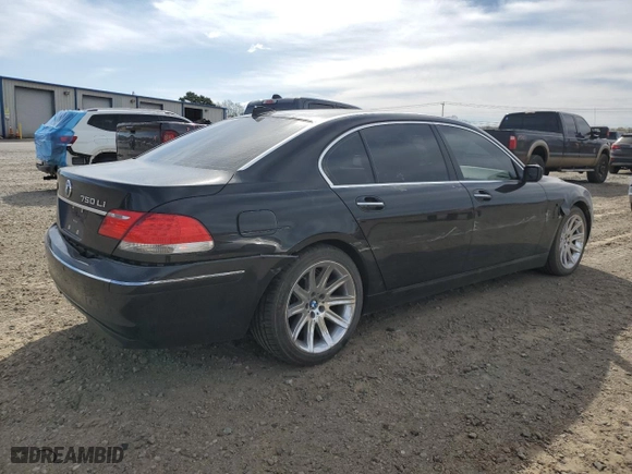 2006 BMW 7 Series 750Li with VIN WBAHN83566DT32047, listed as a Copart auction lot 49974585 with 0 mi miles and Salvage Title. Bid and sale history available at carsss.com. Image 3.