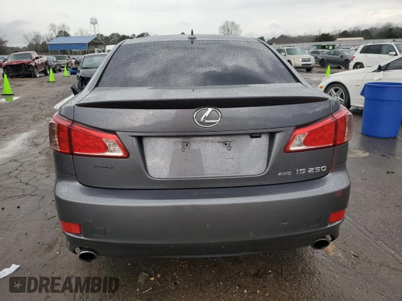 2012 Lexus IS 250 with VIN JTHCF5C22C5059787, listed as a Copart auction lot 45047255 with 190,001 mi miles and Salvage Title. Bid and sale history available at DreamBid. Image 6.