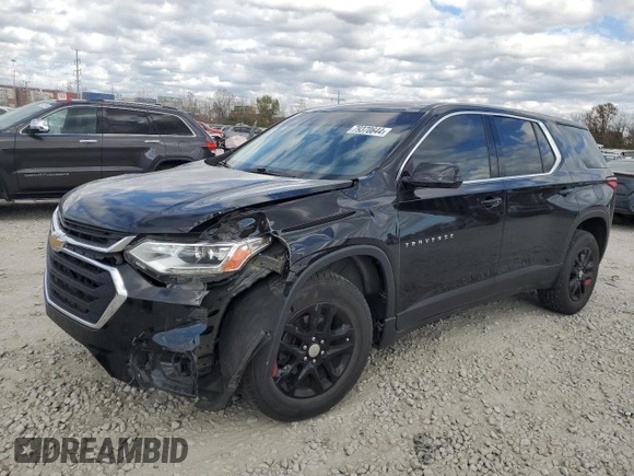 2018 Chevrolet Traverse LS with VIN 1GNEVFKW4JJ185006, listed as a Copart auction lot 79370644 with 165,143 mi miles and Salvage Title. Bid and sale history available at carsss.com. Image 1.