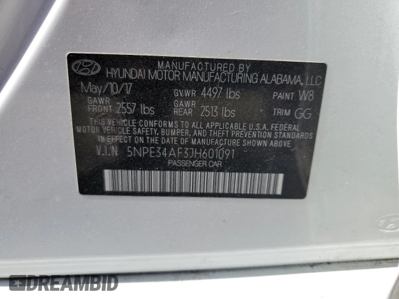 2018 Hyundai Sonata Sport Plus with VIN 5NPE34AF3JH601091, listed as a Copart auction lot 49747985 with 160,402 mi miles and Clean Title. Bid and sale history available at DreamBid. Image 12.