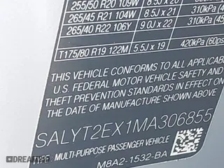 2021 Land Rover Range Rover Velar R-Dynamic S with VIN SALYT2EX1MA306855, listed as a IAAI auction lot 41643215 with 14,918 mi miles. Bid and sale history available at carsss.com. Image 9.