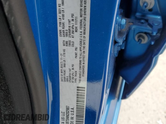 2022 Ram 1500 Big Horn with VIN 1C6SRFBT5NN202987, listed as a Copart auction lot 59354415 with Not provided miles and Non repairable. Bid and sale history available at DreamBid. Image 12.