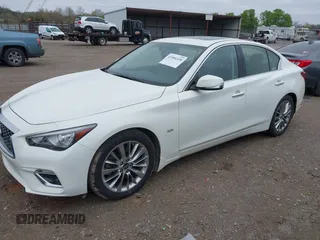 2019 Infiniti Q50 Luxe with VIN JN1EV7AP9KM513046, listed as a IAAI auction lot 41904330 with 51,608 mi miles and . Bid and sale history available at DreamBid. Image 2.