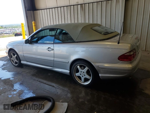 2002 Mercedes-Benz CLK 320/430 with VIN WDBLK70G92T123342, listed as a Copart auction lot 55802905 with 93,991 mi miles and Salvage Title. Bid and sale history available at DreamBid. Image 2.