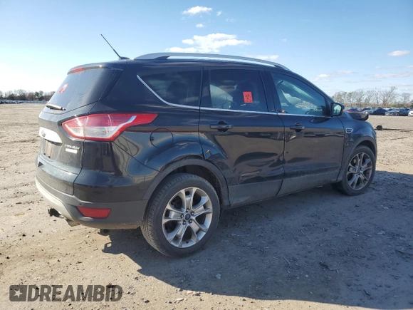 2014 Ford Escape Titanium with VIN 1FMCU0JX0EUD43299, listed as a Copart auction lot 49587535 with 0 mi miles and Salvage Title. Bid and sale history available at carsss.com. Image 3.