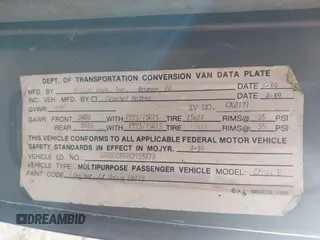 1989 Chevrolet Chevy Van z VIN 1GBEG25K9K7155815, wystawiony jako IAAI lot #41926158 z przebiegiem 634 259 mil mil oraz . Historia ofert i sprzedaży dostępna na DreamBid. Obrazek 9.
