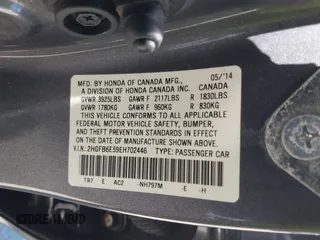 2014 Honda Civic Si with VIN 2HGFB6E59EH702446, listed as a IAAI auction lot 42139690 with 134,208 mi miles and . Bid and sale history available at DreamBid. Image 9.