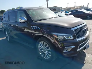 2016 Infiniti QX80 z VIN JN8AZ2NC1G9401091, wystawiony jako IAAI lot #42497807 z przebiegiem 77 179 mil mil oraz . Historia ofert i sprzedaży dostępna na DreamBid. Obrazek 1.