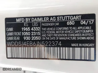 2018 Mercedes-Benz CLA with VIN WDDSJ4EB6JN522374, listed as a IAAI auction lot 42074130 with 109,921 mi miles. Bid and sale history available at carsss.com. Image 9.