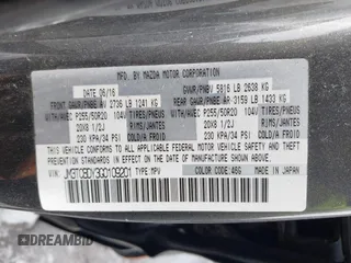 2016 Mazda CX-9 Grand Touring with VIN JM3TCBDY3G0109201, listed as a IAAI auction lot 41705355 with 92,657 mi miles and . Bid and sale history available at carsss.com. Image 9.