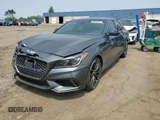 2018 Genesis G80 Sport with VIN KMHGN4JB0JU257124, listed as a Copart auction lot 59428525 with 92,157 mi miles and Salvage title. Bid and sale history available at DreamBid. Image 13.