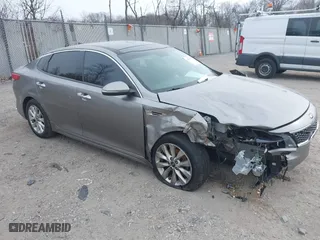 2016 Kia Optima EX with VIN 5XXGU4L33GG108511, listed as a IAAI auction lot 41355565 with 167,111 mi miles. Bid and sale history available at carsss.com. Image 1.