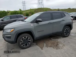 2021 Jeep Compass Trailhawk with VIN 3C4NJDDB9MT594344, listed as a Copart auction lot 58821455 with 80,039 mi miles and Salvage title. Bid and sale history available at DreamBid. Image 1.