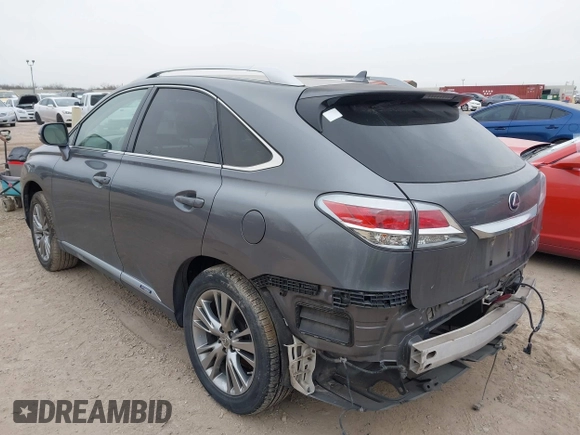 2013 Lexus RX 450h with VIN JTJBC1BA0D2440528, listed as a IAAI auction lot 41591177 with 156,869 mi miles and . Bid and sale history available at DreamBid. Image 3.