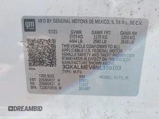 2022 GMC Terrain SLE with VIN 3GKALMEV8NL109103, listed as a IAAI auction lot 41864088 with 69,558 mi miles. Bid and sale history available at carsss.com. Image 9.