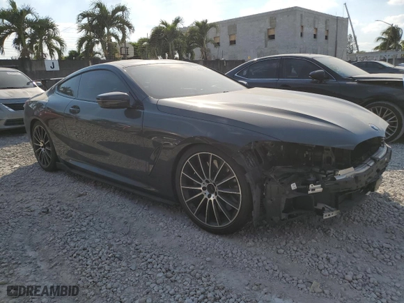 2019 BMW 8 Series M850i xDrive with VIN WBABC4C53KBU96351, listed as a Copart auction lot 81522904 with 42,767 mi miles and Salvage Title. Bid and sale history available at carsss.com. Image 4.