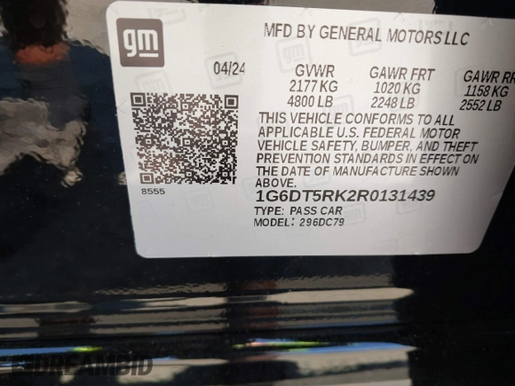 2024 Cadillac CT5 Premium Luxury with VIN 1G6DT5RK2R0131439, listed as a IAAI auction lot 42129787 with 1,801 mi miles and . Bid and sale history available at DreamBid. Image 9.
