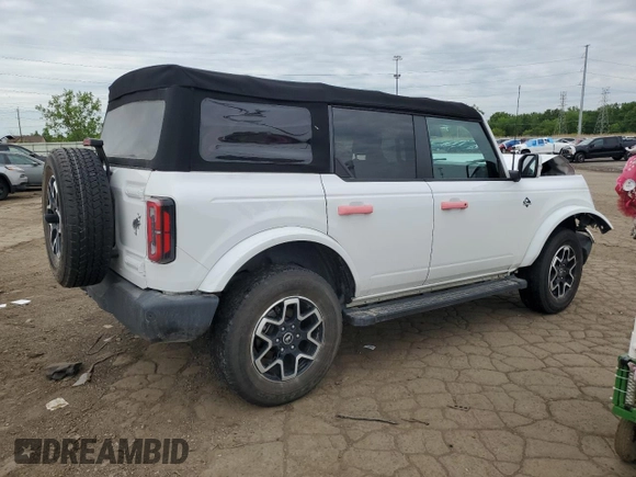 2022 Ford Bronco with VIN 1FMDE5DH5NLA94216, listed as a Copart auction lot 59173445 with 27,626 mi miles and Non repairable. Bid and sale history available at DreamBid. Image 3.