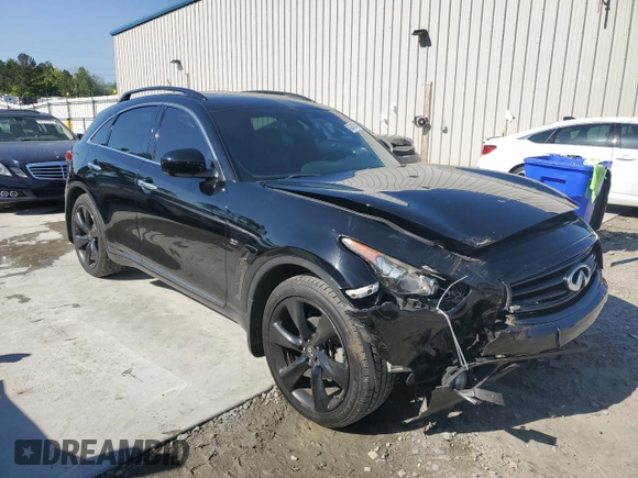 2016 Infiniti QX70 with VIN JN8CS1MU5GM671150, listed as a Copart auction lot 52482345 with 138,204 mi miles and Salvage title. Bid and sale history available at DreamBid. Image 4.