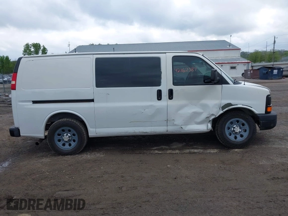 2010 Chevrolet Express Cargo with VIN 1GCUGADX0A1162118, listed as a IAAI auction lot 42162387 with 239,238 mi miles and . Bid and sale history available at DreamBid. Image 13.