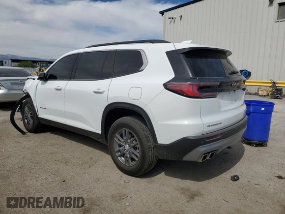 2025 GMC Acadia FWD Elevation z VIN 1GKENKRS2SJ117104, wystawiony jako Copart lot #56534325 z przebiegiem 6 025 mil mil oraz Szkoda całkowita • Salvage title. Historia ofert i sprzedaży dostępna na DreamBid. Obrazek 2.