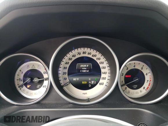 2014 Mercedes-Benz E 350 Sport with VIN WDDHF5KB7EB038257, listed as a Copart auction lot 61251595 with 110,814 mi miles and Salvage title. Bid and sale history available at DreamBid. Image 9.