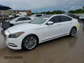 2017 Genesis G80 3.8L z VIN KMHGN4JE3HU172444, wystawiony jako Copart lot #55679495 z przebiegiem 101 046 mil mil oraz Szkoda całkowita • Salvage title. Historia ofert i sprzedaży dostępna na DreamBid. Obrazek 1.