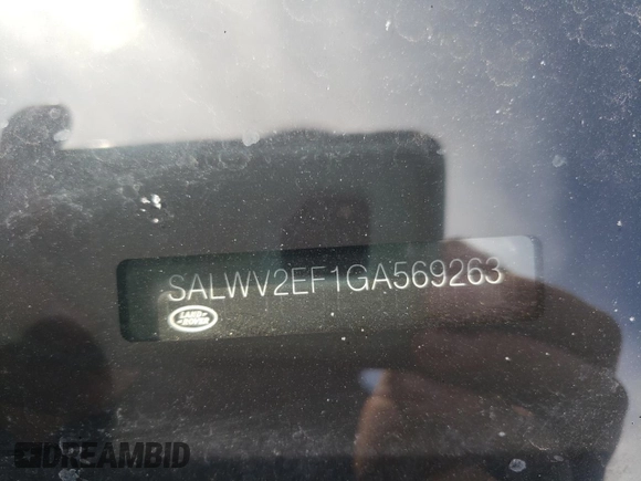 2016 Land Rover Range Rover Sport Autobiography с VIN SALWV2EF1GA569263, выставлен на аукционе Copart как лот 58666515 с пробегом Не указан миль и На запчасти • Non repairable. История ставок и продаж доступна на DreamBid. Изображение 12.