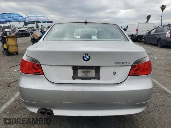 2006 BMW 5 Series 530i with VIN WBANE73546CM42338, listed as a Copart auction lot 50972655 with 133,483 mi miles and Salvage Title. Bid and sale history available at carsss.com. Image 6.