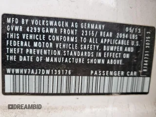 2013 Volkswagen GTI Wolfsburg Edition с VIN WVWHV7AJ7DW139176, выставлен на аукционе Copart как лот 51190435 с пробегом 123 577 миль миль и Чистый • Clean title. История ставок и продаж доступна на DreamBid. Изображение 12.