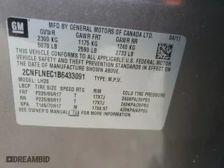 2011 Chevrolet Equinox LT w/2LT with VIN 2CNFLNEC1B6433091, listed as a Copart auction lot 88819055 with 101,918 mi miles and Clean Title. Bid and sale history available at carsss.com. Image 14.