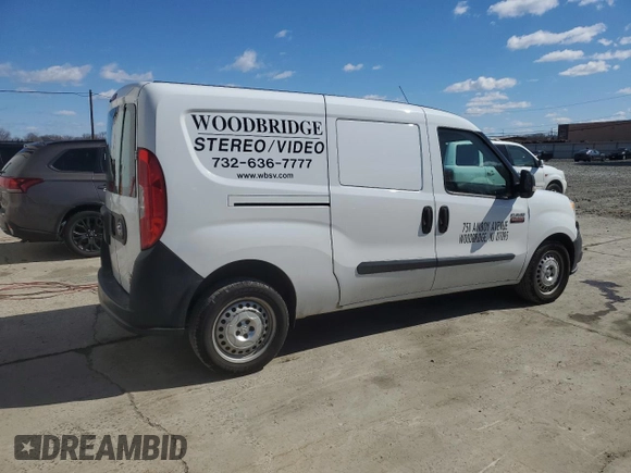 2015 Ram ProMaster City Cargo Tradesman with VIN ZFBERFAT2F6A92800, listed as a Copart auction lot 47089075 with 129,553 mi miles and Clean Title. Bid and sale history available at carsss.com. Image 3.