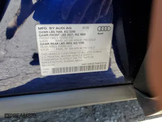 2022 Audi e-tron Sportback S line Premium with VIN WA11ABGE7NB023215, listed as a Copart auction lot 47039524 with 17,005 mi miles. Bid and sale history available at carsss.com. Image 12.